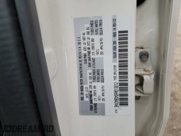 2024 Mazda CX-30 S Premium with VIN 3MVDMBDM2RM613812, listed as a Copart auction lot 55251355 with 20,607 mi miles and Clean title. Bid and sale history available at DreamBid. Image 14.
