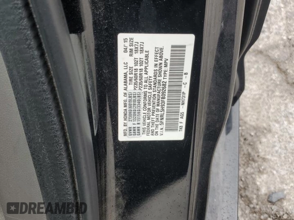 2015 Honda Odyssey Touring Elite z VIN 5FNRL5H93FB092682, wystawiony jako Copart lot #56884835 z przebiegiem 115 810 mil mil oraz Szkoda całkowita • Salvage title. Historia ofert i sprzedaży dostępna na DreamBid. Obrazek 14.