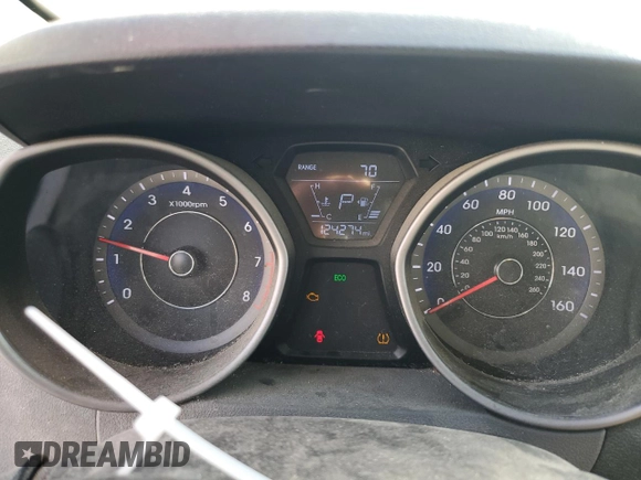 2014 Hyundai Elantra Coupe with VIN KMHDH6AHXEU029129, listed as a Copart auction lot 79674194 with 124,274 mi miles and Salvage Title. Bid and sale history available at carsss.com. Image 9.