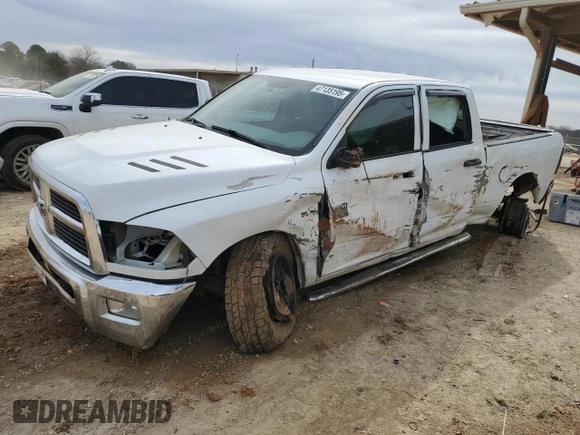 2012 Ram 2500 ST with VIN 3C6TD5CT4CG265502, listed as a Copart auction lot 47135195 with 0 mi miles and Salvage Title. Bid and sale history available at carsss.com. Image 1.