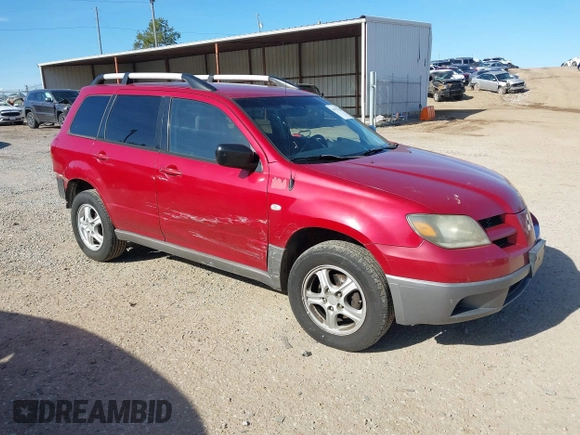 2003 Mitsubishi Outlander LS with VIN JA4LX31G33U065986, listed as a IAAI auction lot 41327769 with 172,577 mi miles. Bid and sale history available at carsss.com. Image 1.