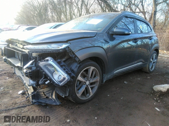 2020 Hyundai Kona Ultimate with VIN KM8K53A52LU476930, listed as a IAAI auction lot 38355576 with 39,450 mi miles. Bid and sale history available at carsss.com. Image 17.