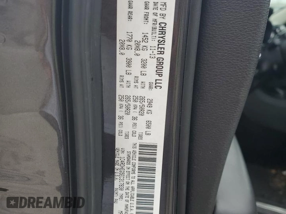 2014 Dodge Durango Citadel with VIN 1C4RDHEG5EC317830, listed as a Copart auction lot 83944054 with 213,837 mi miles and Salvage title. Bid and sale history available at DreamBid. Image 15.
