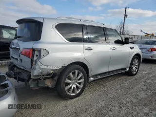 2014 Infiniti QX80 with VIN JN8AZ2NF8E9555594, listed as a Copart auction lot 40000354 with 140,479 mi miles and Salvage title. Bid and sale history available at DreamBid. Image 3.