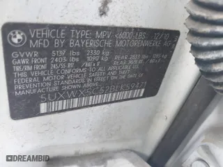 2011 BMW X3 28i with VIN 5UXWX5C52BLK59471, listed as a IAAI auction lot 41245998 with 216,204 mi miles. Bid and sale history available at carsss.com. Image 9.
