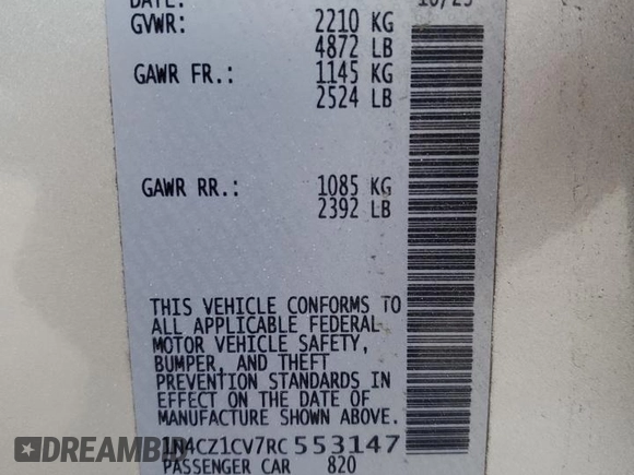 2024 Nissan LEAF SV Plus z VIN 1N4CZ1CV7RC553147, wystawiony jako Copart lot #49724265 z przebiegiem 10 365 mil mil oraz Szkoda całkowita • Salvage title. Historia ofert i sprzedaży dostępna na DreamBid. Obrazek 12.