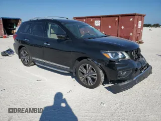 2019 Nissan Pathfinder S with VIN 5N1DR2MM7KC583616, listed as a Copart auction lot 44192815 with 51,097 mi miles and Salvage title. Bid and sale history available at DreamBid. Image 4.