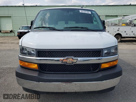 2018 Chevrolet Express Passenger LT with VIN 1GAZGPFPXJ1234733, listed as a Copart auction lot 59728105 with 92,513 mi miles and Salvage title. Bid and sale history available at DreamBid. Image 5.