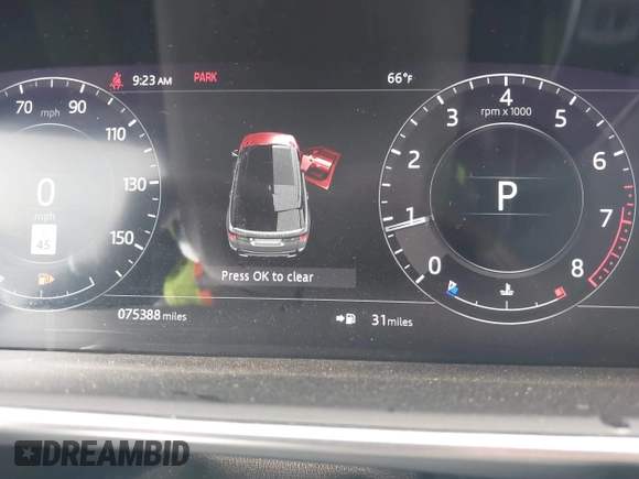 2019 Land Rover Range Rover Sport HSE with VIN SALWR2RV9KA418735, listed as a IAAI auction lot 41014298 with 75,388 mi miles. Bid and sale history available at carsss.com. Image 7.