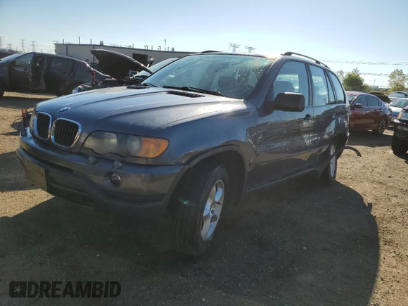 2003 BMW X5 3.0i with VIN 5UXFA53583LP27786, listed as a Copart auction lot 72170034 with 177,901 mi miles and Salvage Title. Bid and sale history available at carsss.com. Image 1.