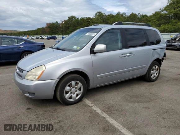2007 Kia Sedona with VIN KNDMB133076135686, listed as a Copart auction lot 61406634 with 121,909 mi miles and Non Repairable. Bid and sale history available at carsss.com. Image 1.