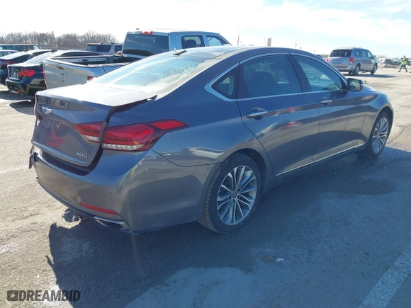 2016 Hyundai Genesis 3.8L with VIN KMHGN4JEXGU118623, listed as a IAAI auction lot 41401807 with 105,060 mi miles. Bid and sale history available at carsss.com. Image 4.