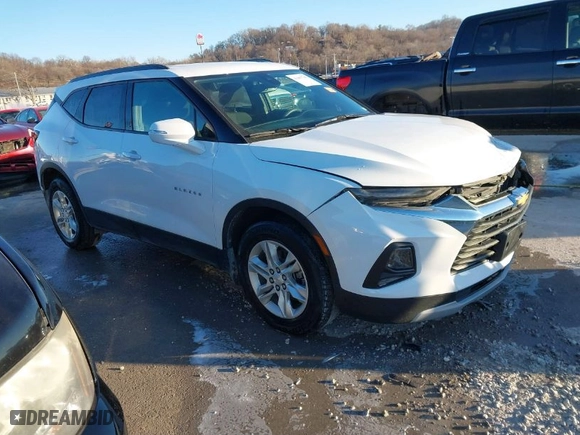 2021 Chevrolet Blazer LT with VIN 3GNKBHR49MS519268, listed as a IAAI auction lot 41407745 with 78,595 mi miles. Bid and sale history available at carsss.com. Image 1.