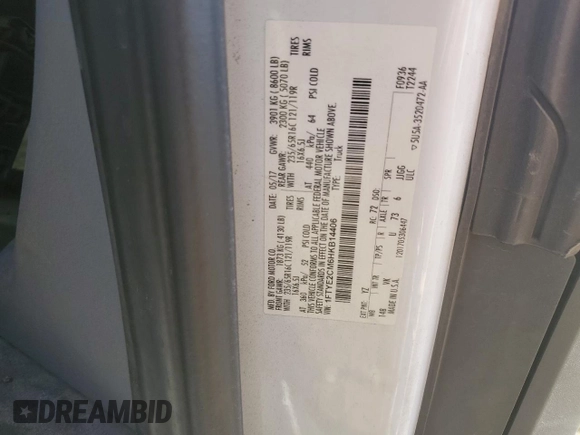 2017 Ford Transit с VIN 1FTYE2CM6HKB14406, выставлен на аукционе Copart как лот 73542034 с пробегом Не указан миль и Списание • Salvage title. История ставок и продаж доступна на DreamBid. Изображение 14.