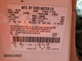 2010 Ford Escape Hybrid z VIN 1FMCU4K32AKA08232, wystawiony jako Copart lot #55356045 z przebiegiem 118 496 mil mil oraz Szkoda całkowita • Salvage title. Historia ofert i sprzedaży dostępna na DreamBid. Obrazek 13.