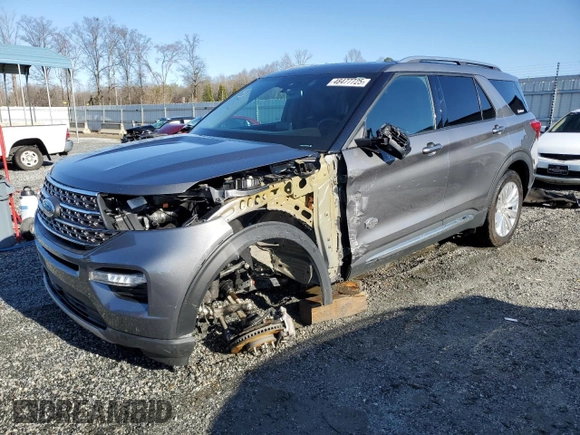 2022 Ford Explorer King Ranch z VIN 1FM5K8LC1NGC30483, wystawiony jako Copart lot #48477725 z przebiegiem 21 339 mil mil oraz Szkoda całkowita • Salvage title. Historia ofert i sprzedaży dostępna na DreamBid. Obrazek 1.