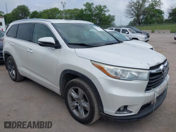 2015 Toyota Highlander Limited with VIN 5TDDKRFH9FS204671, listed as a IAAI auction lot 42503768 with 275,365 mi miles and . Bid and sale history available at DreamBid. Image 1.