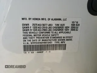 2017 Acura MDX w/Advance Pkg with VIN 5FRYD4H82HB013451, listed as a Copart auction lot 43388825 with 82,893 mi miles and Salvage Title. Bid and sale history available at carsss.com. Image 15.