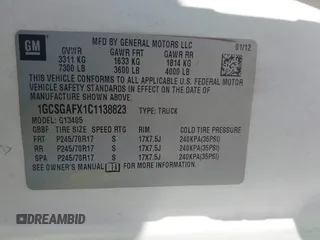 2012 Chevrolet Express Cargo with VIN 1GCSGAFX1C1138823, listed as a IAAI auction lot 42505846 with 226,032 mi miles and . Bid and sale history available at DreamBid. Image 9.