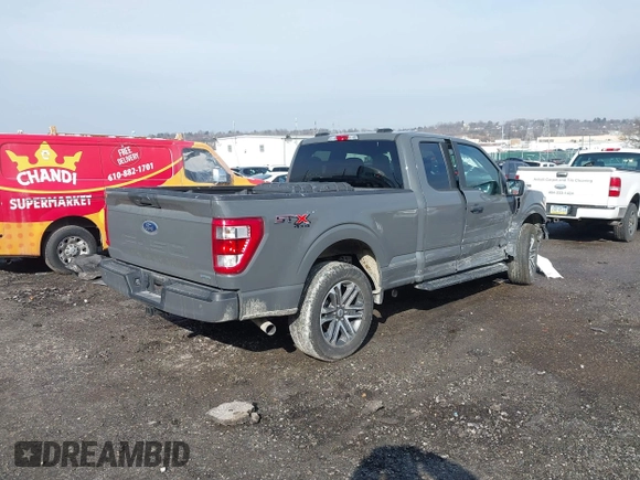 2021 Ford F-150 XL with VIN 1FTEX1EP7MKE31474, listed as a IAAI auction lot 41487560 with 38,030 mi miles and . Bid and sale history available at DreamBid. Image 4.