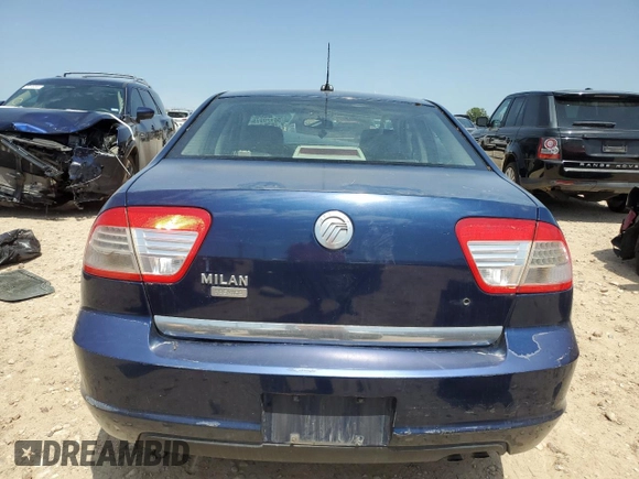 2007 Mercury Milan Premier with VIN 3MEHM08Z97R645099, listed as a Copart auction lot 56129915 with Not provided miles and Salvage title. Bid and sale history available at DreamBid. Image 6.