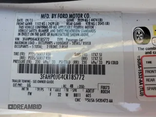 2012 Ford Fusion SEL with VIN 3FAHP0JG4CR185772, listed as a Copart auction lot 53104705 with 78,972 mi miles and Salvage Title. Bid and sale history available at carsss.com. Image 12.