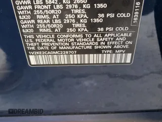 2021 Volkswagen Atlas SE with VIN 1V2KE2CA0MC228707, listed as a Copart auction lot 52641215 with 58,848 mi miles and Salvage title. Bid and sale history available at DreamBid. Image 13.