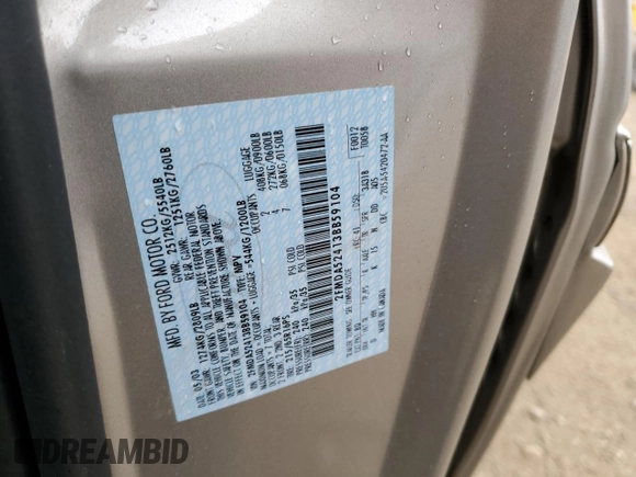 2003 Ford Windstar SE with VIN 2FMDA52413BB59104, listed as a Copart auction lot 55134805 with 132,918 mi miles and Salvage title. Bid and sale history available at DreamBid. Image 13.