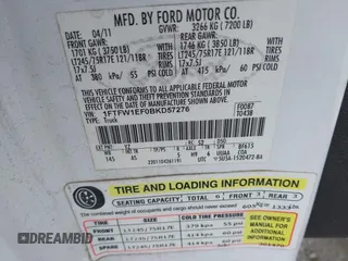2011 Ford F-150 XL с VIN 1FTFW1EF0BKD57276, выставлен на аукционе IAAI как лот 42511868 с пробегом 246 957 миль миль и . История ставок и продаж доступна на DreamBid. Изображение 9.