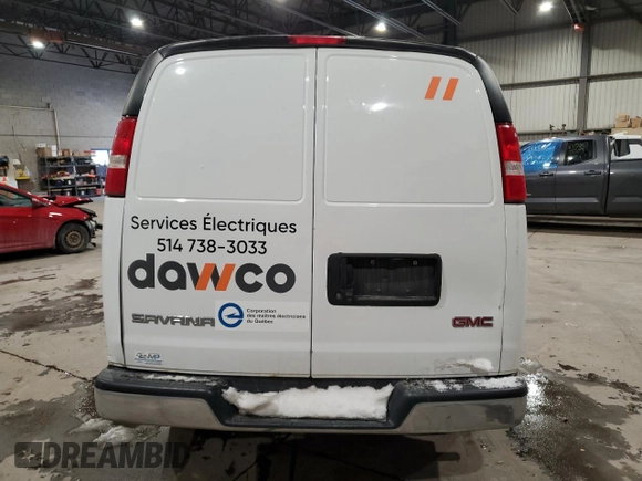 2019 GMC Savana Cargo Van with VIN 1GTW7AFP8K1173018, listed as a Copart auction lot 89339605 with 0 mi miles and Salvage Title. Bid and sale history available at carsss.com. Image 6.