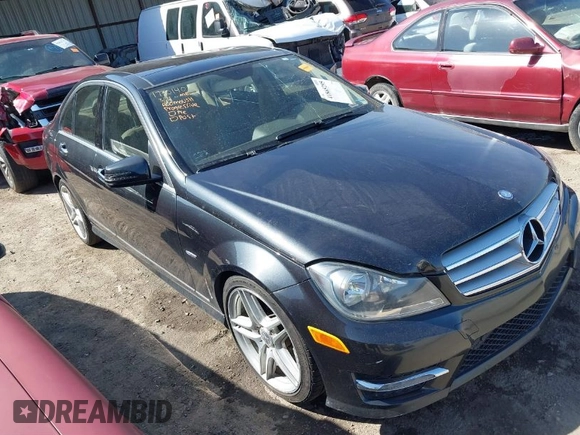 2012 Mercedes-Benz C-Class C 250 Sport with VIN WDDGF4HB1CR216228, listed as a IAAI auction lot 41865295 with 153,361 mi miles. Bid and sale history available at carsss.com. Image 1.