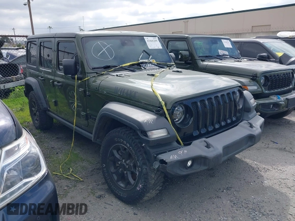 2020 Jeep Wrangler Unlimited Sport S с VIN 1C4HJXDG6LW285952, выставлен на аукционе IAAI как лот 41666200 с пробегом 37 089 миль миль и . История ставок и продаж доступна на DreamBid. Изображение 1.