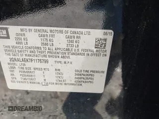 2015 Chevrolet Equinox LS z VIN 2GNALAEK7F1176799, wystawiony jako IAAI lot #41768447 z przebiegiem 99 311 mil mil oraz . Historia ofert i sprzedaży dostępna na DreamBid. Obrazek 9.
