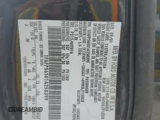 2001 Ford Taurus SEL with VIN 1FAFP56S01A258399, listed as a Copart auction lot 58963115 with 162,989 mi miles and Salvage title. Bid and sale history available at DreamBid. Image 12.