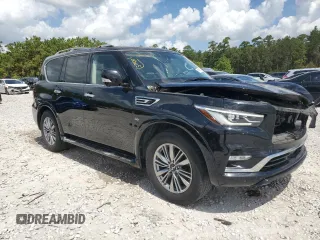 2020 Infiniti QX80 LUXE with VIN JN8AZ2NF6L9704744, listed as a Copart auction lot 63547604 with 89,702 mi miles and Salvage Title. Bid and sale history available at carsss.com. Image 4.