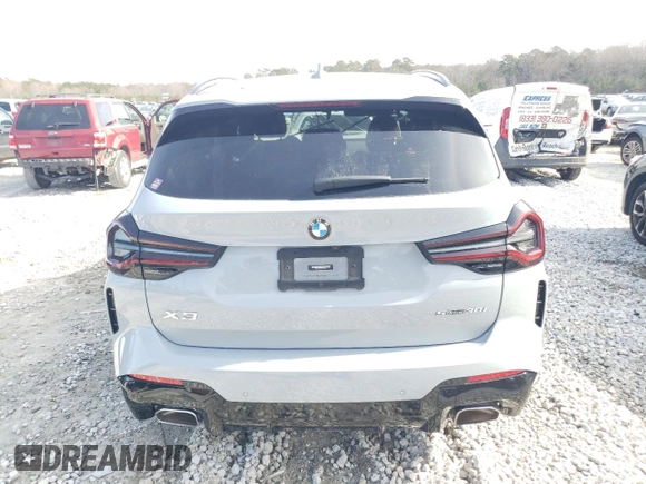 2022 BMW X3 sDrive30i with VIN WBX47DP00NN177414, listed as a Copart auction lot 88497825 with Not Provided miles and Salvage Title. Bid and sale history available at DreamBid. Image 6.