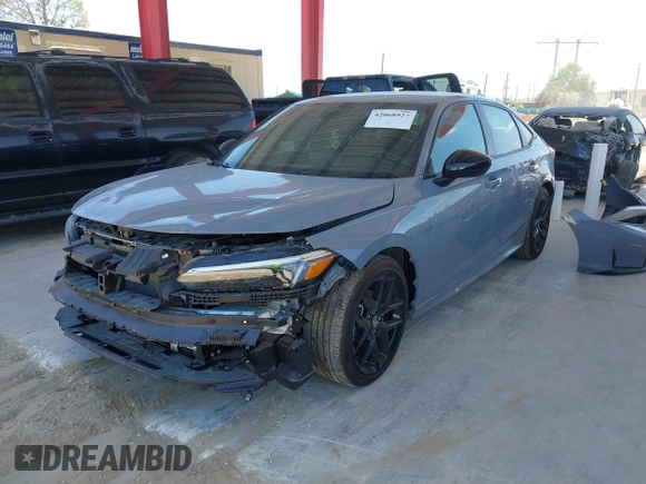 2025 Honda Civic Sport with VIN 2HGFE2F54SH542602, listed as a IAAI auction lot 42068927 with 7,110 mi miles and . Bid and sale history available at DreamBid. Image 2.