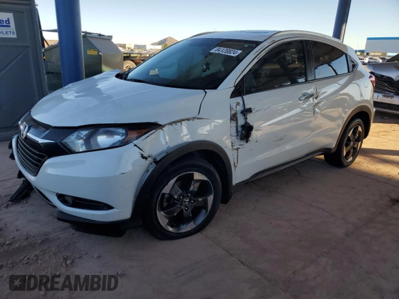 2018 Honda HR-V EX-L with VIN 3CZRU5H75JM705282, listed as a Copart auction lot 84120824 with 111,628 mi miles and Salvage Title. Bid and sale history available at carsss.com. Image 1.