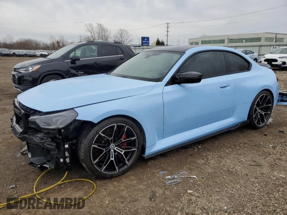 2023 BMW M2 z VIN 3MF13DM00P8D30554, wystawiony jako Copart lot #51641785 z przebiegiem 14 572 mil mil oraz Szkody całkowita. Historia ofert i sprzedaży dostępna na DreamBid. Obrazek 1.