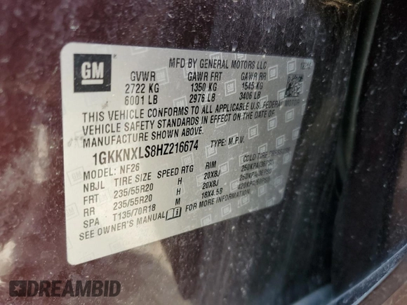 2017 GMC Acadia Denali с VIN 1GKKNXLS8HZ216674, выставлен на аукционе Copart как лот 58255025 с пробегом 119 466 миль миль и Списание • Salvage title. История ставок и продаж доступна на DreamBid. Изображение 12.