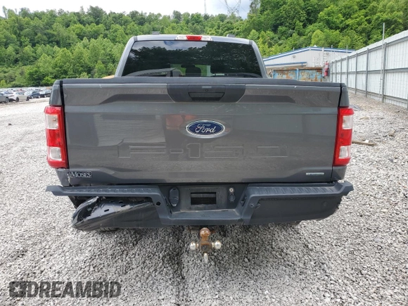 2022 Ford F-150 XL with VIN 1FTEW1EP9NKD36368, listed as a Copart auction lot 57140275 with 52,153 mi miles and Salvage title. Bid and sale history available at DreamBid. Image 6.