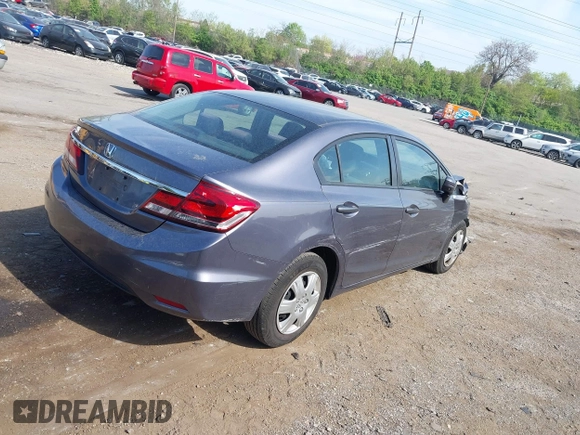 2014 Honda Civic LX with VIN 19XFB2F55EE234183, listed as a IAAI auction lot 42094263 with 148,728 mi miles. Bid and sale history available at carsss.com. Image 4.