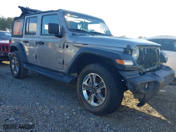 2018 Jeep Wrangler Unlimited Sport S with VIN 1C4HJXDG0JW158935, listed as a IAAI auction lot 41187384 with 69,721 mi miles. Bid and sale history available at carsss.com. Image 1.