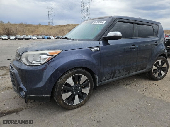 2015 Kia Soul ! with VIN KNDJX3A58F7208249, listed as a Copart auction lot 51078685 with 92,079 mi miles and Salvage Title. Bid and sale history available at carsss.com. Image 1.