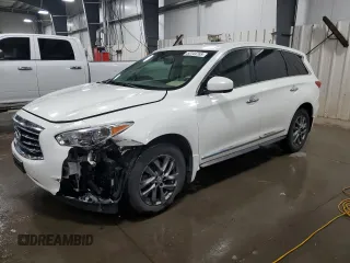 2013 Infiniti JX35 with VIN 5N1AL0MN3DC316798, listed as a Copart auction lot 53144765 with 126,305 mi miles and Salvage Title. Bid and sale history available at carsss.com. Image 1.