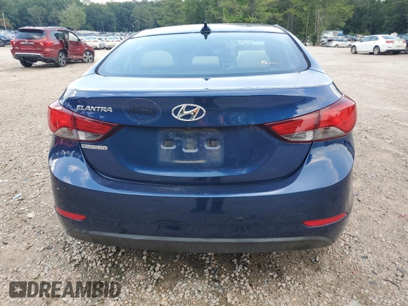 2016 Hyundai Elantra SE with VIN 5NPDH4AE0GH753374, listed as a Copart auction lot 61008175 with 128,187 mi miles and Salvage title. Bid and sale history available at DreamBid. Image 6.