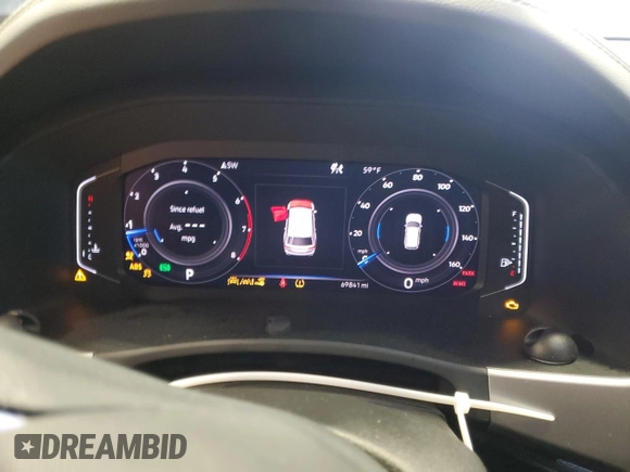 2021 Volkswagen Atlas SEL Premium with VIN 1V2TR2CA3MC509859, listed as a Copart auction lot 55265945 with 69,841 mi miles and Non repairable. Bid and sale history available at DreamBid. Image 9.