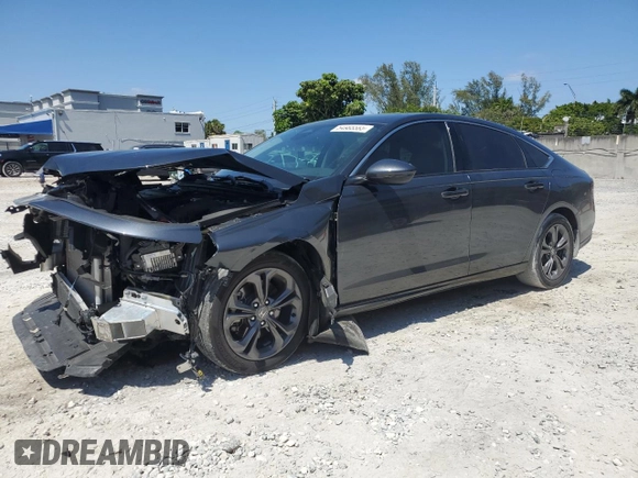 2024 Honda Accord EX-L with VIN 1HGCY2F69RA088066, listed as a Copart auction lot 54985585 with 35,143 mi miles and Salvage title. Bid and sale history available at DreamBid. Image 1.