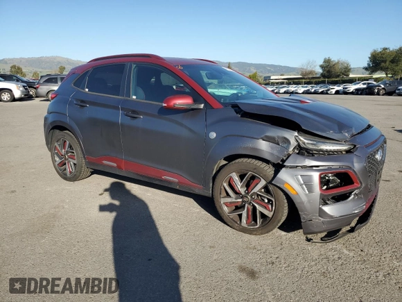 2019 Hyundai Kona Ultimate with VIN KM8K5CA52KU319722, listed as a Copart auction lot 46682135 with 37,737 mi miles and Salvage Title. Bid and sale history available at carsss.com. Image 4.