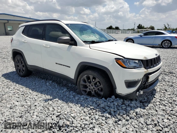 2021 Jeep Compass 80th Anniversary with VIN 3C4NJCEB4MT604075, listed as a Copart auction lot 52258645 with 78,510 mi miles and Non Repairable. Bid and sale history available at carsss.com. Image 4.